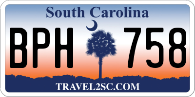 SC license plate BPH758