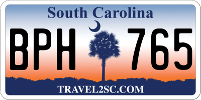 SC license plate BPH765