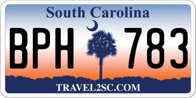 SC license plate BPH783