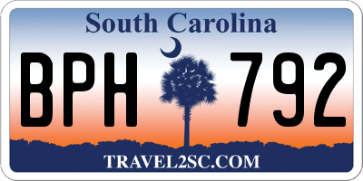 SC license plate BPH792