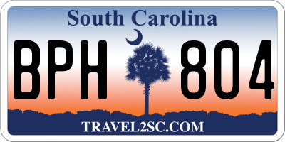 SC license plate BPH804