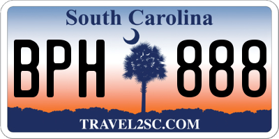 SC license plate BPH888