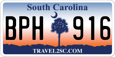 SC license plate BPH916