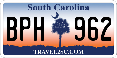 SC license plate BPH962