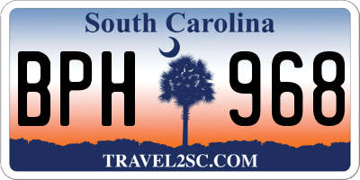SC license plate BPH968