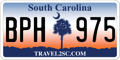 SC license plate BPH975