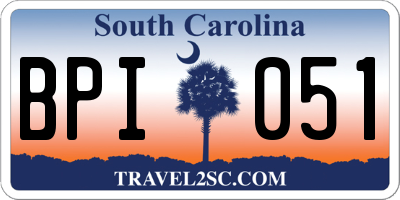 SC license plate BPI051