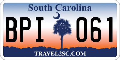 SC license plate BPI061