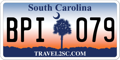 SC license plate BPI079
