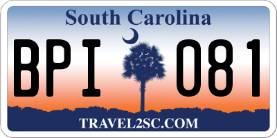 SC license plate BPI081