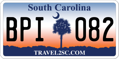 SC license plate BPI082