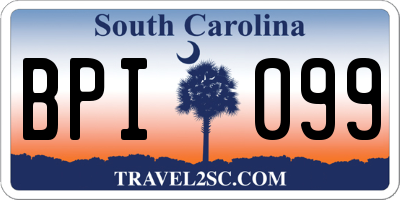 SC license plate BPI099