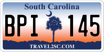 SC license plate BPI145