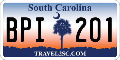 SC license plate BPI201