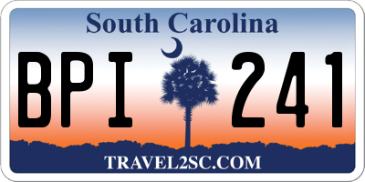 SC license plate BPI241