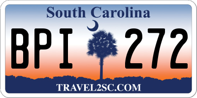 SC license plate BPI272