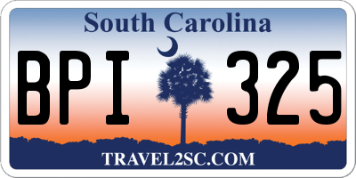 SC license plate BPI325
