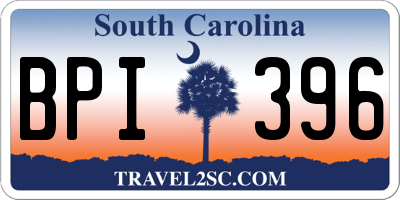 SC license plate BPI396