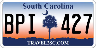SC license plate BPI427
