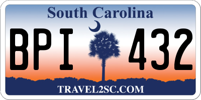 SC license plate BPI432