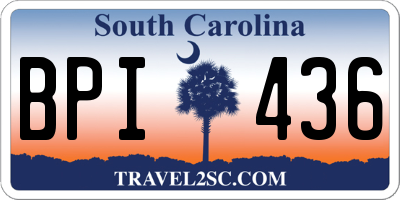 SC license plate BPI436