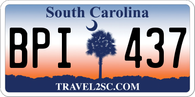 SC license plate BPI437