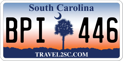 SC license plate BPI446