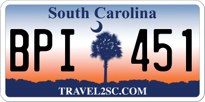 SC license plate BPI451