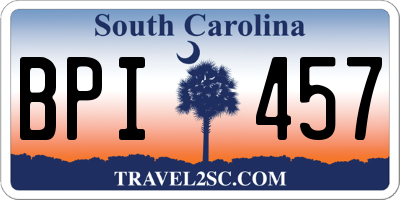 SC license plate BPI457