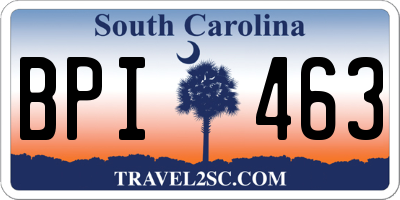 SC license plate BPI463