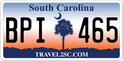SC license plate BPI465