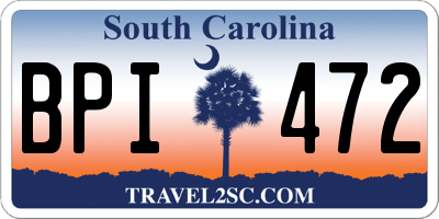 SC license plate BPI472
