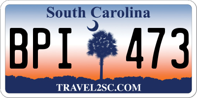 SC license plate BPI473