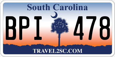 SC license plate BPI478