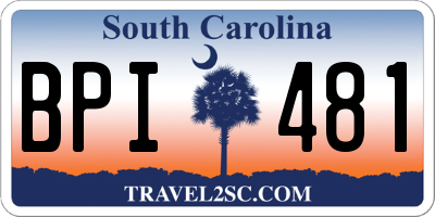 SC license plate BPI481