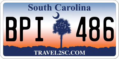 SC license plate BPI486