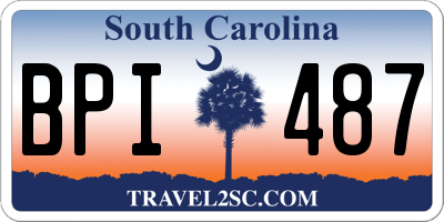 SC license plate BPI487