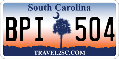 SC license plate BPI504