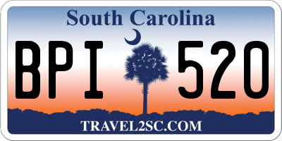SC license plate BPI520