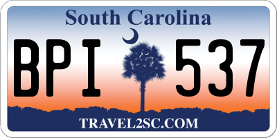 SC license plate BPI537