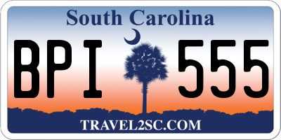 SC license plate BPI555