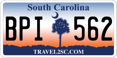 SC license plate BPI562