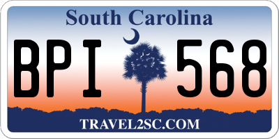 SC license plate BPI568