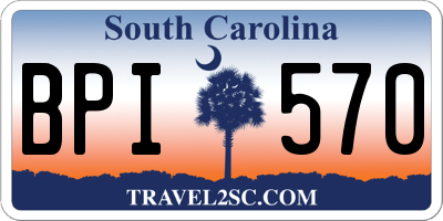 SC license plate BPI570