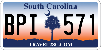 SC license plate BPI571