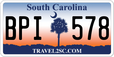 SC license plate BPI578