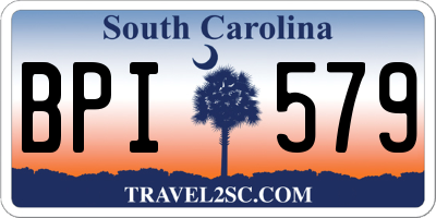 SC license plate BPI579