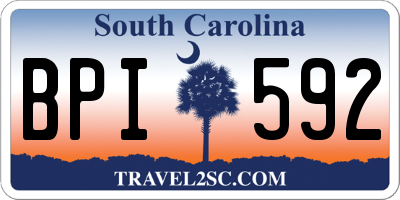 SC license plate BPI592