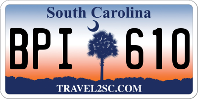 SC license plate BPI610