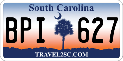 SC license plate BPI627
